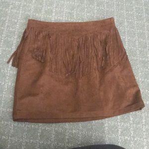 Tan/brown suede skirt